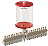 Red Color Key, Clear View Multiple Feed Electro Lubricator, 1/2 gal Acrylic Reservoir, 19 Feeds, 1/8