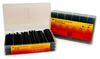 3M Black Polyolefin Heat Shrink Tubing Assorted Black Kit FP-301-3/16 to 1-Black-5-102 Pc Kits - 6 in Length - 2:1 Shrink Ratio - +212 F Shrink Temp - 051135-38139 - R. S. Hughes Company, Inc.