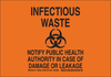 Brady B-401 Polystyrene Rectangle Orange Chemical, Biohazard, Hazardous & Flammable Material Sign - 14 in Width x 10 in Height - 126664 - 754473-74862 - R. S. Hughes Company, Inc.