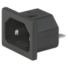 IEC Appliance Inlet C18, Snap-in Mounting, Solder, Quick-connect, Screw- or PCB Terminal -- 6015 - Image