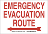 Brady B-555 Aluminum Rectangle White Evacuation Route Sign - 10 in Width x 7 in Height - TEXT: EMERGENCY EVACUATION ROUTE - 132155 - 754473-83310 - R. S. Hughes Company, Inc.