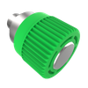 Spring Loaded Plunger, Flare-in, Miniature Size, With hold-open feature, Steel, Green Knob - 56-321-1-014 - Southco