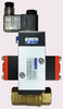BRASS AIR ACTUATED BALL VALVE, 1/4" NPTF, DOUBLE ACTING, SINGLE SOLENOID 24VDC -- B2CM02-B-0 - Image