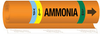 Brady B-689 Orange/Black/Blue/Yellow/Red Polyester Pipe Marker - 10 in Width - 14 in Length - Printed Msg = VAPLIQ AMMONIA HIGH with Right Arrow - 145783 - 754473-54575 - R. S. Hughes Company, Inc.