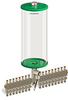 Green Color Key, Clear View Multiple Feed Electro Lubricator, 1 gal Acrylic Reservoir, 17 Feeds, 1/4” OD Tube Outlets, 120V/60Hz - B5162-128AB1712061GW - Oil-Rite Corp.