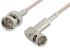 75 Ohm BNC Male to 75 Ohm BNC Male Right Angle Cable 36 Inch Length Using 75 Ohm RG179 Coax - PE33412-36 - Pasternack