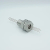 Power Feedthrough, 1000 Volts, 1 Amp, 4 Pins, 0.050″ Stainless Steel Conductors, 1.0″ Baseplate Bolt - A0504-3-BP - MPF Products, INC.
