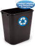 28-Qt. Recycle Systems Office Wastebasket -- 9828-BR - Image