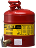 Justrite Red Steel 5 gal Safety Can - 16 7/8 in Height - 11 3/4 in Overall Diameter - 697841-14026 - 697841-14026 - R. S. Hughes Company, Inc.