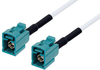 Water Blue FAKRA Jack to FAKRA Jack Cable 36 Inch Length Using RG188 Coax with HeatShrink - PE3W02211/HS-36 - Pasternack