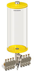 Yellow Color Key, Clear View Multiple Feed Electro Lubricator, 1 gal Acrylic Reservoir, 8 Feeds, 1/8