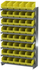Akro-Mils APRS 400 lb Blue / Green / Red / White / Yellow Gray Powder Coated Steel 16 ga Single Sided Fixed Rack - 36 3/4 in Overall Length - 40 Bins - Bins Included - APRS090 -- APRS090 - Image