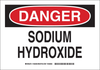 Brady B-401 Polystyrene Rectangle White Chemical, Biohazard, Hazardous & Flammable Material Sign - 14 in Width x 10 in Height - TEXT: DANGER SODIUM HYDROXIDE - 126400 - 754473-74578 - R. S. Hughes Company, Inc.