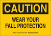 Brady B-401 Polystyrene Rectangle Yellow Personal Protection Equipment (PPE) Sign - 10 in Width x 7 in Height - TEXT: CAUTION - 128671 - 754473-77584 - R. S. Hughes Company, Inc.