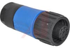 connector,plastic circ,str fem cable housing,for 6+gnd crimp socket cont,blue - 70013171 - Allied Electronics, Inc.