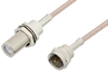 75 Ohm F Male to 75 Ohm F Female Bulkhead Cable 36 Inch Length Using 75 Ohm RG179 Coax - PE3C5570-36 - Pasternack