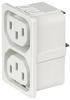 4751 White Strip Block For Snap-In Mounting, Front Side,1.5 Mm, Quickconnect Terminal 6.3 X 0.8 Mm With 2 Iec Appliance Outlets F Rohs Compliant Schurter - 99AC1238 - Newark, An Avnet Company