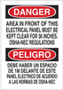 Brady B-302 Polyester Rectangle White Electrical Safety Sign - 10 in Width x 14 in Height - Laminated - Language English / Spanish - 90543 - 754476-90543 - R. S. Hughes Company, Inc.