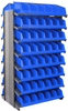 Akro-Mils 800 lb Blue / Red / Yellow Gray Powder Coated Steel 16 ga Double Sided Fixed Rack - 36 3/4 in Overall Length - 16 Bins - Bins Included - APRD312 - APRD312 - R. S. Hughes Company, Inc.