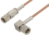 10-32 Male to 10-32 Male Right Angle Cable 36 Inch Length Using RG178 Coax, RoHS - PE36528LF-36 - Pasternack