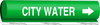 Brady B-689 White on Green Polyester Wrap-Around Pipe Marker - 1/2 in Character Height - Printed Msg = CITY WATER with Right Arrow - 5655-O - 754476-92680 - R. S. Hughes Company, Inc.