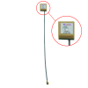 GPS L1 Active Ceramic Patch Antenna With 1.13MM Cable (L-10CM) + UFL (10*10*4mm) -- ET-GPL1-5L10C-U-104