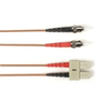 1-m, ST-SC, 50-Micron, Multimode, Plenum, Brown Fiber Optic Cable -- FOCMP50-001M-STSC-BR - Image