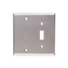 2-Gang 1 Toggle & 1 Blank Combination Wall Plates, Stainless Steel Standard Size Polished Finish - 55SBS - Suzhou Ele Mfg Co., Ltd.