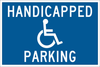 Brady B-959 Aluminum Rectangle Blue Disabled Parking & Building Access Sign - 18 in Width x 12 in Height - TEXT: HANDICAPPED PARKING - 91357 - 754476-91357 - R. S. Hughes Company, Inc.