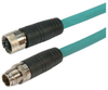 Category 6a M12 8 Position X code SF/UTP Industrial Cable, M12 M/M12 F, 2.0m - TAA00013-2M - MilesTek Corporation