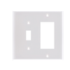 2-Gang 1 Toggle & 1 Decorative Combination Wall Plates, Thermosetting Standard Size Glossy Finish - 3051U - Suzhou Ele Mfg Co., Ltd.
