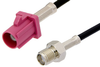 SMA Female to Violet FAKRA Plug Cable 60 Inch Length Using PE-C100-LSZH Coax - PE39344H-60 - Pasternack