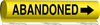 Brady B-689 Black on Yellow Polyester Wrap-Around Pipe Marker - 12 in Width - 1 1/4 in Character Height - 26.5 in Length - Printed Msg = ABANDONED with Right Arrow - 5622-II - 754476-57152 - R. S. Hughes Company, Inc.