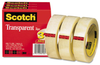 3M Scotch 600-72-3PK Clear Box Sealing Tape - 1 in Width x 2592 in Length - 2.3 mil Thick - 81584 - 051135-81584 - R. S. Hughes Company, Inc.