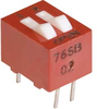 Switch, DIP; 0.280 in. L x 0.380 in. W;2; SPST; Thru-Hole; 0.1 in.; 0.02 in. - 70216655 - Allied Electronics, Inc.