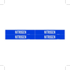 Brady B-946 White on Blue Vinyl Self-Adhesive Pipe Marker - 1 1/8 in Height - 3/4 in Character Height - 7 in Length - Printed Msg = NITROGEN - 7200-4 - 754476-77503 - R. S. Hughes Company, Inc.