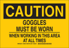 Brady B-401 Polystyrene Rectangle Yellow Personal Protection Equipment (PPE) Sign - 14 in Width x 10 in Height - TEXT: CAUTION - 128542 - 754473-77444 - R. S. Hughes Company, Inc.