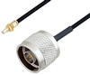 N Male to SSMC Jack Bulkhead Cable 24 Inch Length Using PE-SR405FLJ Coax - PE3C4452-24 - Pasternack