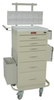 Six Drawer Mini Line Phlebotomy Cart Package with Turn .. - 3256LPB - Harloff Company, Inc. (The)