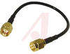 RF Coax Cable Assembly, RG174/U 50 Ohm Cable, SMA/SMA Male/Male Connectors, 6