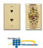 Allen Tel Duplex Wall Jack With 2 Integral Jacks -- AT268 - Image