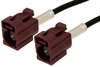 Bordeaux FAKRA Jack to FAKRA Jack Cable 12 Inch Length Using PE-C100-LSZH Coax - PE38746D-12 - Pasternack