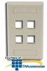 Hubbell IFP Single Gang Wall Plate - 4 Ports - IFP14 - TelephoneStuff.com
