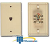 Allen Tel Flush Smooth Phone Wall Jack - 6 Position -- AT216SM - Image