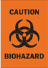 Brady B-120 Fiberglass Reinforced Polyester Rectangle Orange Chemical, Biohazard, Hazardous & Flammable Material Sign - 10 in Width x 14 in Height - TEXT: CAUTION BIOHAZARD - 69815 - 754476-69815 - R. S. Hughes Company, Inc.