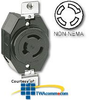 Leviton 20 AMP, 120/208V, Non-Nema Single Flush Receptacle - 7410-B - TelephoneStuff.com