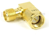 RA SMA Male (Plug) to SMA Female (Jack) Adapter, Gold Plated Stainless Steel Body, 1.25 VSWR - SM5267 - Fairview Microwave Inc.