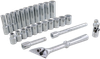 26 Pieces 12 Point Standard & Deep Metric Socket Set - 29126 - Gray Tools Canada Inc.