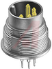 connector,circular din,male recept w/lock ring and pcb pins,3 contact,ip40 - 70151337 - Allied Electronics, Inc.