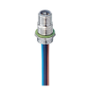 M12 Power Receptacle Connector: Male, rear mount, 4-pin, T-coded, silver housing, 50 V AC / 60 V DC, 16 A -- RSH6U 4T-033